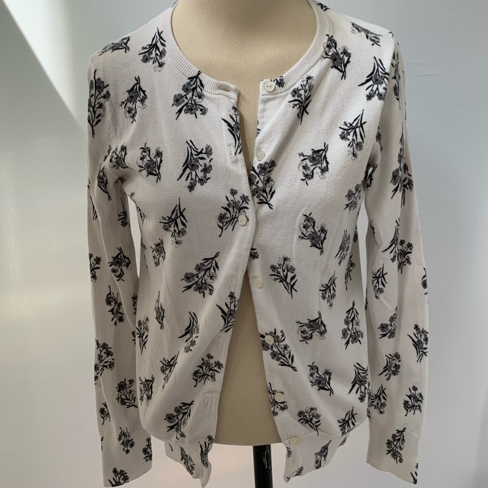 White Long Sleeve Button Down Cardigan